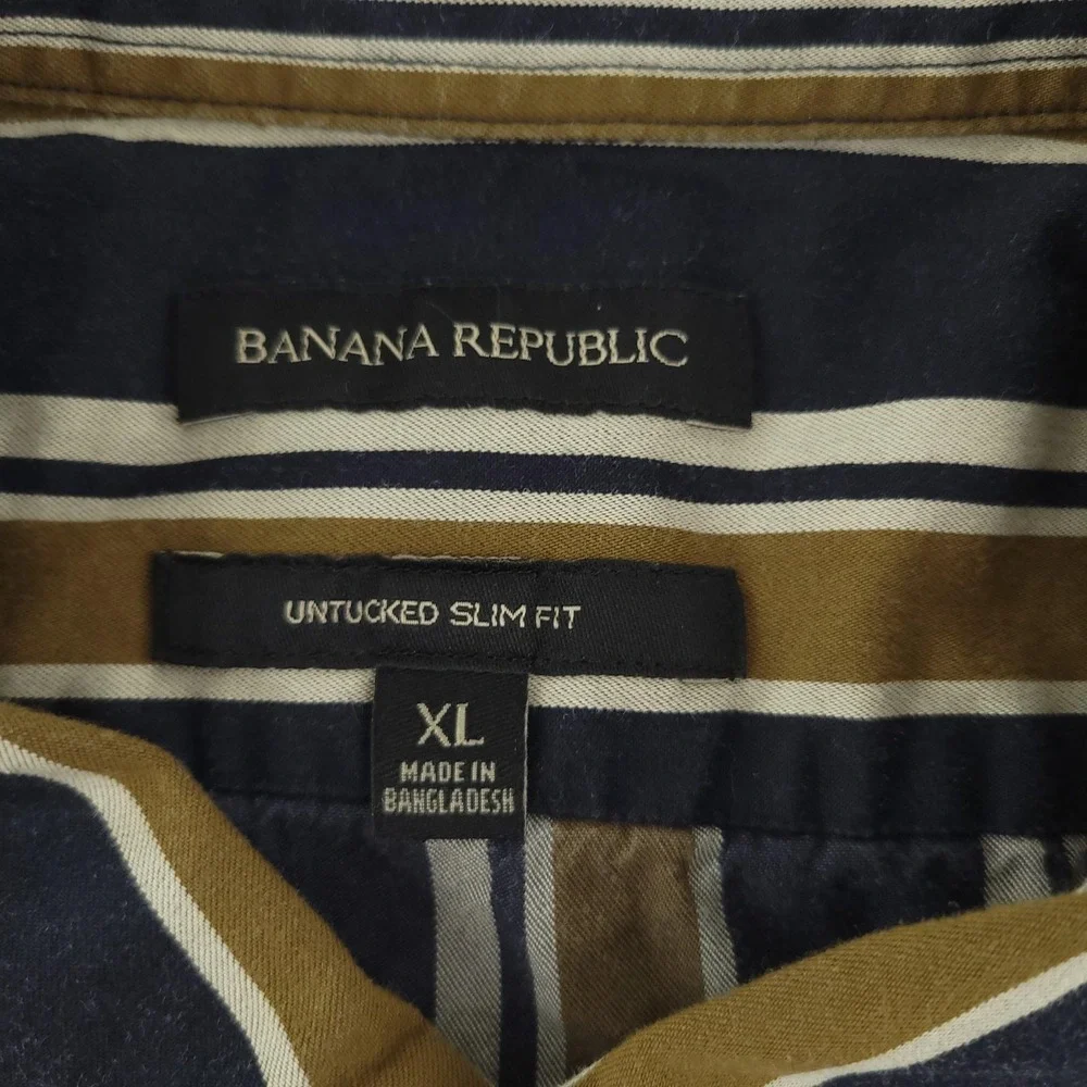 Banana Republic Shirt Mens XL Multicolor Stripe Long Sleeve Button Up Slim Fit